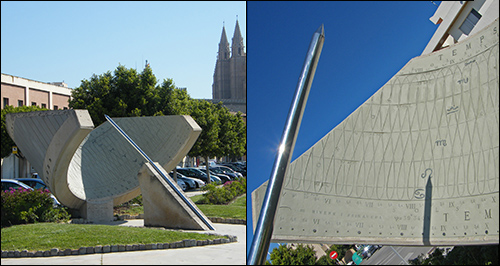 Reloj de sol polar cilíndrico monumental